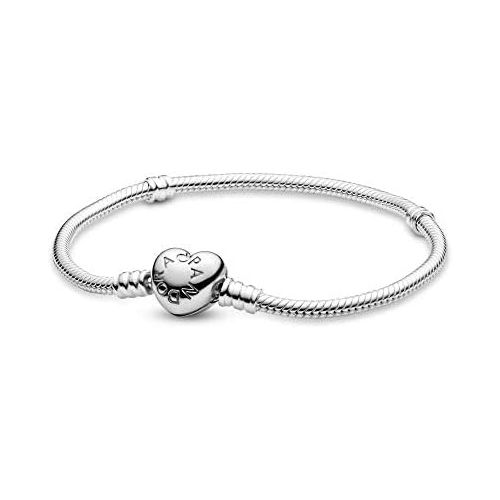  Pandora 925 Silver Heart Clasp Bracelet 590719, Silver, Silver