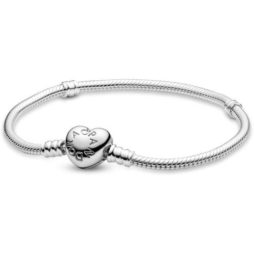  Pandora 925 Silver Heart Clasp Bracelet 590719, Silver, Silver