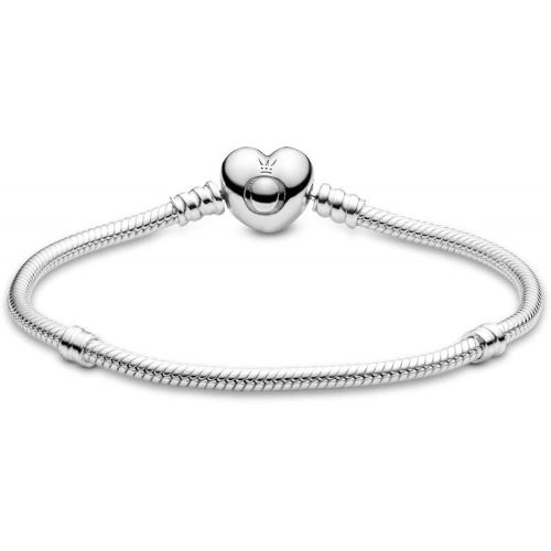  Pandora 925 Silver Heart Clasp Bracelet 590719, Silver, Silver