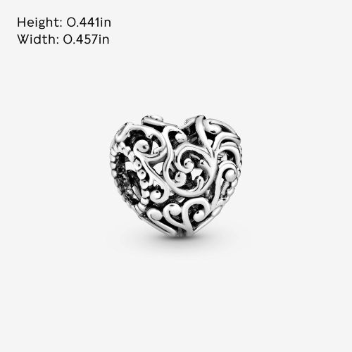  Pandora Womens Moments Royal Open Heart Charm Sterling Silver 797672