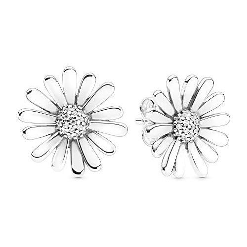  Pandora Pave Daisy Statement Earrings