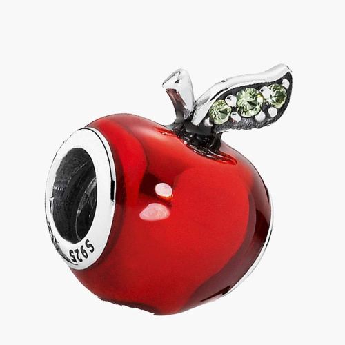  Pandora Disney Snow Whites Red Apple Charm Sterling Silver, Cubic Zirconia, Enamel 791572EN73