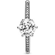 Pandora Clear Sparkling Crown 198289CZ Womens Ring, Silver, silver-plated