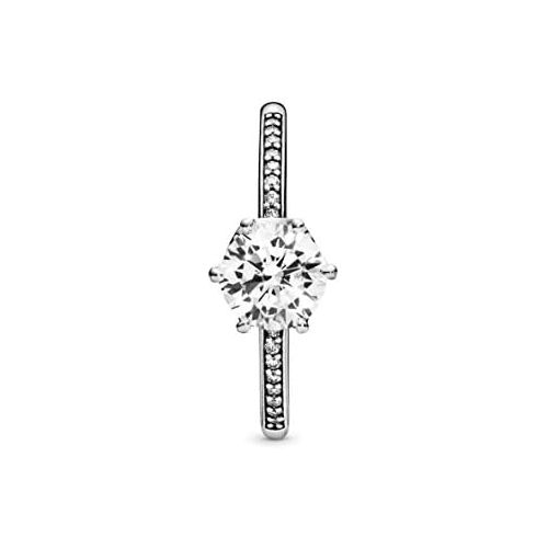  Pandora Clear Sparkling Crown 198289CZ Womens Ring, Silver, silver-plated