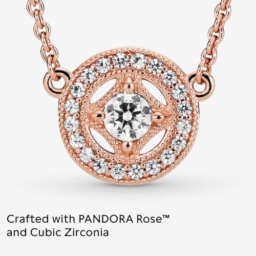  Pandora 380523CZ-45 Womens Necklace with Pendant Gold-Plated Zirconia