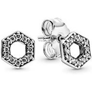 Pandora Sparkling Hexagonal Stud Earrings