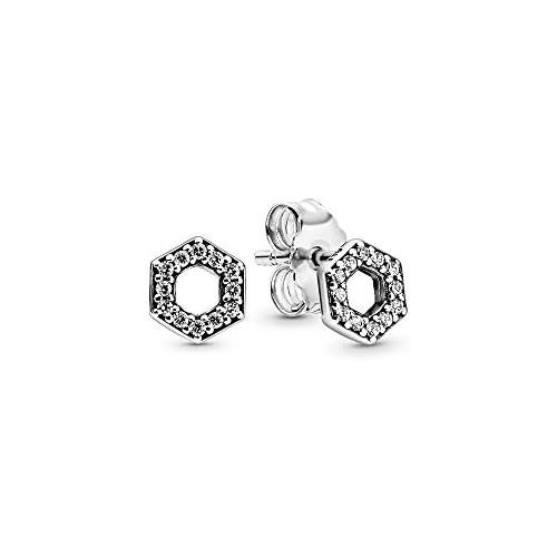  Pandora Sparkling Hexagonal Stud Earrings