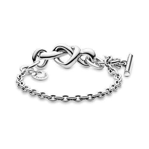  Pandora 598100 Womens Bracelet Knotted Heart, Silver