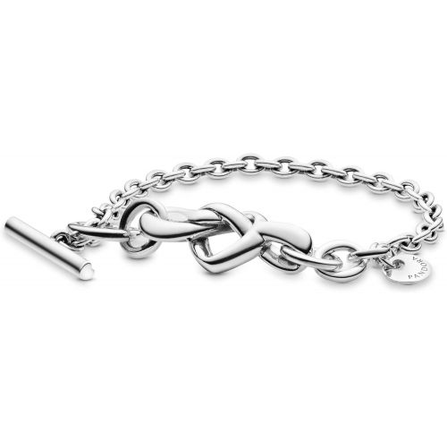  Pandora 598100 Womens Bracelet Knotted Heart, Silver