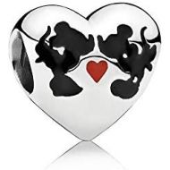 Pandora Moments Disney Minnie Mouse & Mickey Mouse Kiss Charm, Sterling Silver, Enamel, 791443ENMX