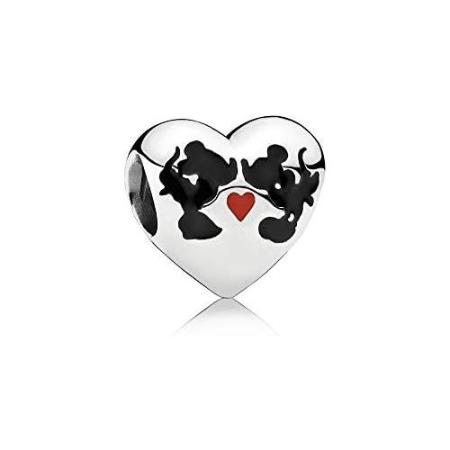  Pandora Moments Disney Minnie Mouse & Mickey Mouse Kiss Charm, Sterling Silver, Enamel, 791443ENMX