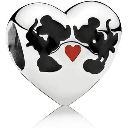  Pandora Moments Disney Minnie Mouse & Mickey Mouse Kiss Charm, Sterling Silver, Enamel, 791443ENMX