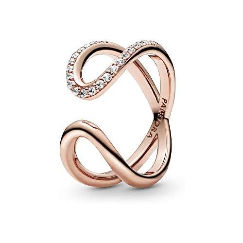  Pandora Rose 188882C01 Womens Ring Corded Infinity, Alloy, Rose-Gold