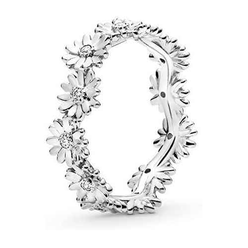  Pandora Silver Womens Ring, 198799C01, Sparkling Daisy Crown, Sterling Silver, Silver