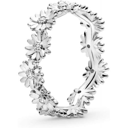  Pandora Silver Womens Ring, 198799C01, Sparkling Daisy Crown, Sterling Silver, Silver