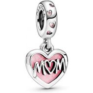 Pandora 798887C01 Mum Inscription Heart Charm Pendant, Multi-Coloured, 1.02 cm