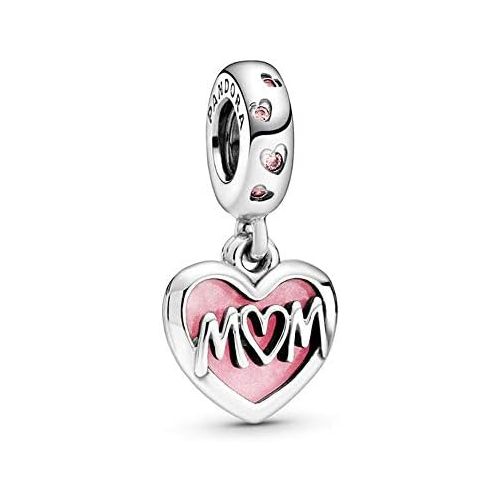  Pandora 798887C01 Mum Inscription Heart Charm Pendant, Multi-Coloured, 1.02 cm