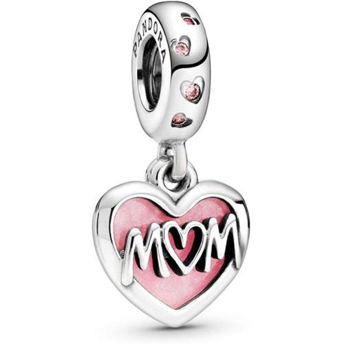  Pandora 798887C01 Mum Inscription Heart Charm Pendant, Multi-Coloured, 1.02 cm