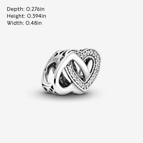  Pandora Charm Linked Hearts 791880CZ