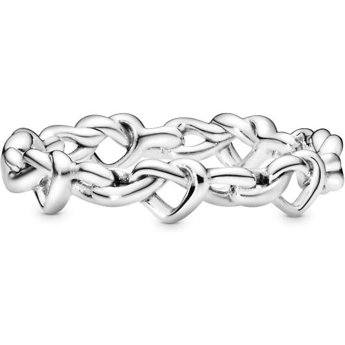  Pandora Womens Ring Knotted Hearts 198018, Sterling Silver, Silver