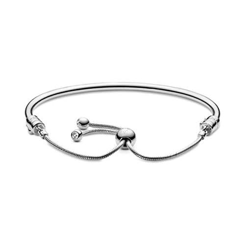  Pandora Moments Sliding 597953CZ Womens Bangle, Silver