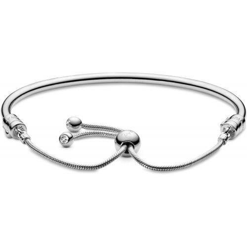  Pandora Moments Sliding 597953CZ Womens Bangle, Silver