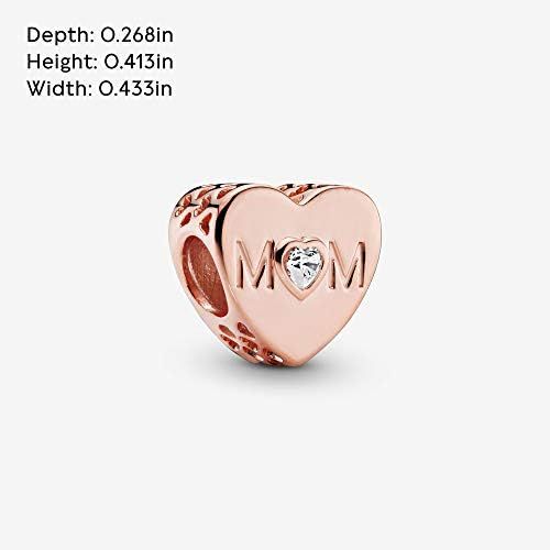  Pandora Moments Mother Heart Womens Charm Pandora Rose 10.5 x 11 mm