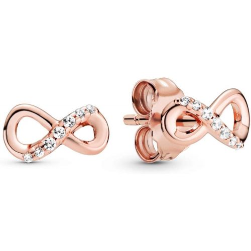  Pandora Sparkling Infinity Stud Earrings Cubic Zirconia