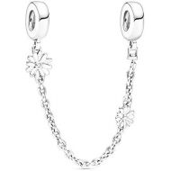 Pandora 798764C01 Silver Safety Chain Daisy Charm, Sterling Silver, Silver