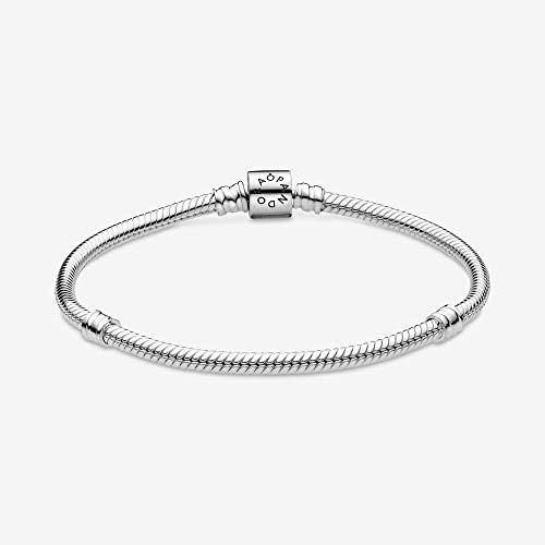  Pandora 598816C00 Womens Bracelet Snake Chain Moments Barrel Clasp Silver, Sterling Silver, Silver