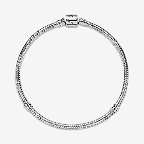  Pandora 598816C00 Womens Bracelet Snake Chain Moments Barrel Clasp Silver, Sterling Silver, Silver