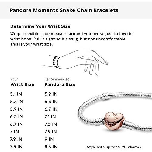  Pandora 580719 Womens Bracelet with Heart Clasp Rose, Silver, Silver