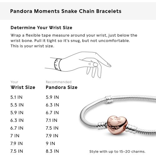  Pandora 580719 Womens Bracelet with Heart Clasp Rose, Silver, Silver