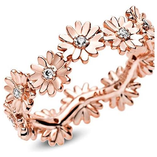  Pandora Rose 188799C01 Womens Ring Sparkling Daisy Crown, Base Metal, Rose Gold