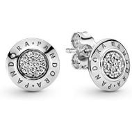 Pandora 290559CZ Sparkling Logo Stud Earrings Sterling Silver