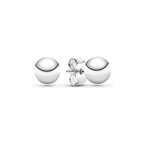  Pandora Womens Classic Metal Pearl Stud Earrings Sterling Silver 297568