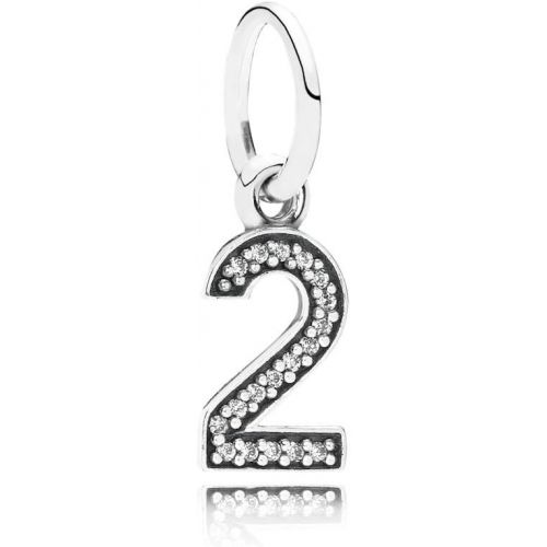  Pandora 791340CZ Number 2 Dangle Charm