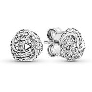 Pandora 290696CZ Womens Earrings Shimmering Knot Sterling Silver Cubic Zirconia