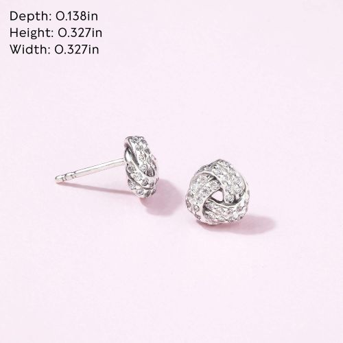  Pandora 290696CZ Womens Earrings Shimmering Knot Sterling Silver Cubic Zirconia