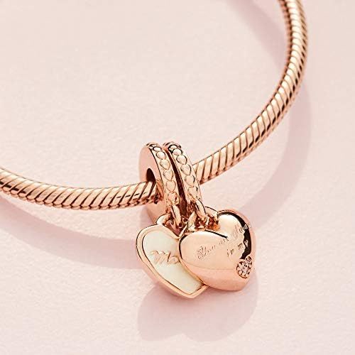  Pandora Moments Mother & Daughter Hearts Womens Charm Pendant Pandora Rose 23 mm