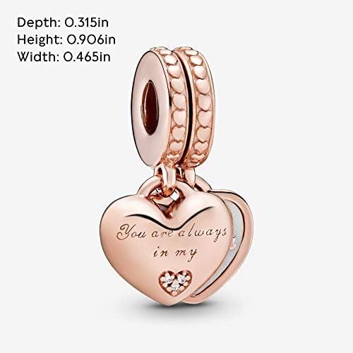  Pandora Moments Mother & Daughter Hearts Womens Charm Pendant Pandora Rose 23 mm