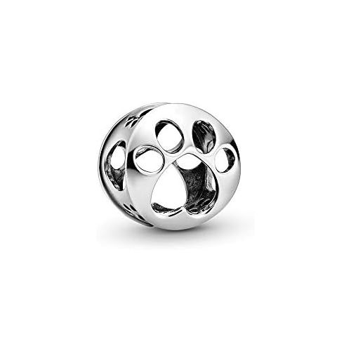  Pandora Open Crafted Dog Paw Print Charm 798869C00 Silver 1.2 cm