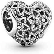 Pandora Moments Open Flower Heart Charm Sterling Silver Cubic Zirconia 796264CZ
