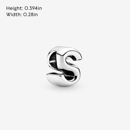  Pandora Womens Moments Letter S Alphabet Charm Sterling Silver Cubic Zirconia 797473