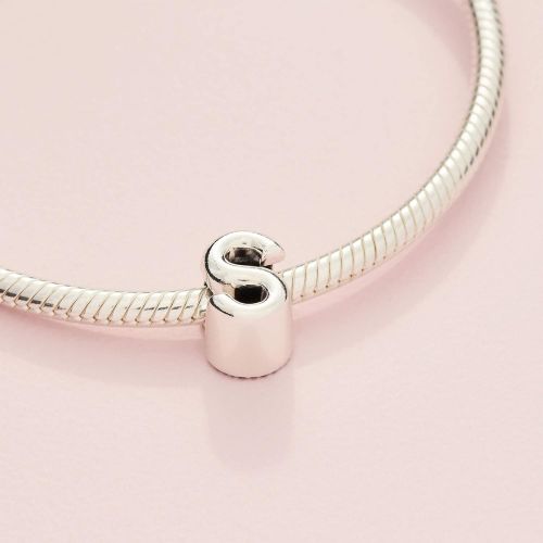  Pandora Womens Moments Letter S Alphabet Charm Sterling Silver Cubic Zirconia 797473