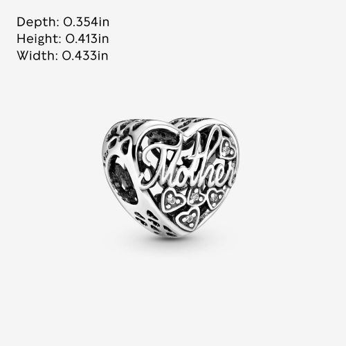  Pandora Moments Open Mother & Son Charm Sterling Silver Cubic Zirconia 792109CZ