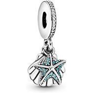 Pandora Moments 792076CZF Starfish and Shell Charm Pendant Sterling Silver Cubic Zirconia