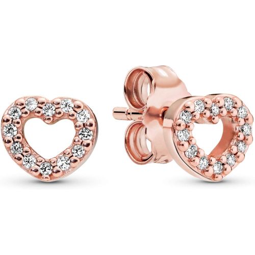  Pandora Eroberte Heart Womens Stud Earrings Pandora Rose 6.5 x 6 mm