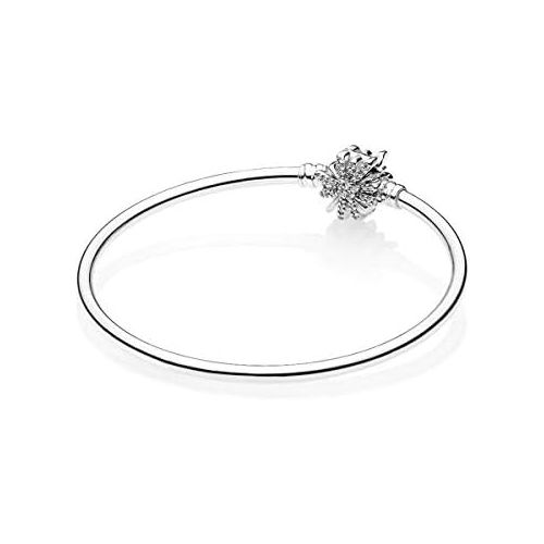  Pandora Fireworks 925 Silver Cubic Zirconia Bangle, Silver, Silver