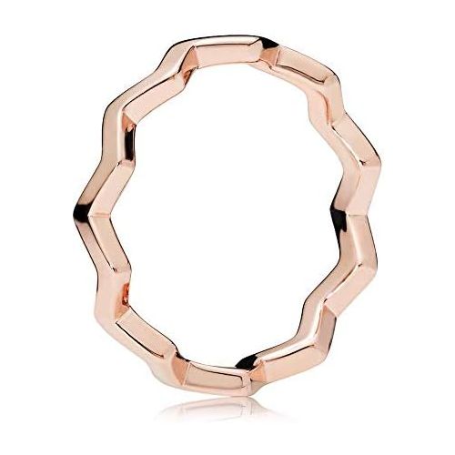  PANDORA Rose Ring Zigzag, Gold Plated, Pink